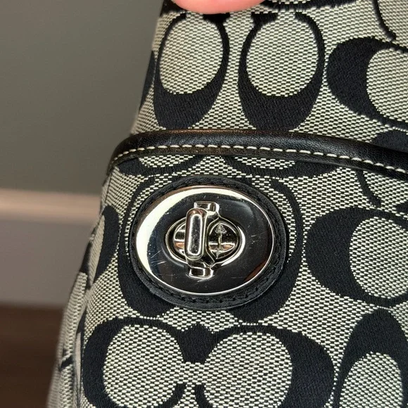 Coach Signature Black and Gray Tote - Picture 13 of 16